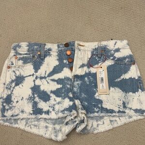 Size 30 Alice + Olivia jeans tie dye bleach cutoff shorts